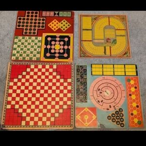 Vintage 1950's Paper Gameboards Lot of 4